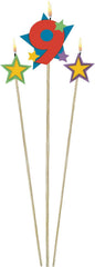 Star Number 9 Toothpick Wax Candle Set, 6-in