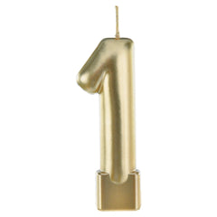 Metallic Gold Number 1 Candle
