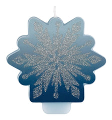 Disney Frozen Glitter Snowflake Candle, Blue/Silver, 3 inch