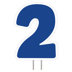 Bold Blue Number 2 Yard Sign
