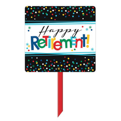 Happy Retirement Yard Sign, Multicolor, 15-inch