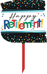 Happy Retirement Yard Sign, Multicolor, 15-inch