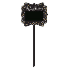 Sparkling Celebration Happy Birthday Customizable Yard Sign, 27 inch, Black/Silver/Gold, Polka Dot