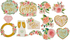 Mint to Be Miss to Mrs. Cutouts, Floral, 8.5-inch, 12-pk