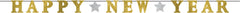 Happy New Year Garland Banner Decoration, Gold/Silver, 12-foot