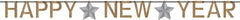 Happy New Year Garland Banner Decoration, Gold/Silver, 12-foot