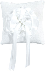 Sequin Ring Bearer Pillow, White, One Size, for Wedding