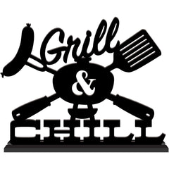 Summer BBQ MDF Grill & Chill Tabletop Sign