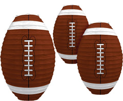 Football Paper Lantern Decorations, Brown, 9.5-inch, 3-pk