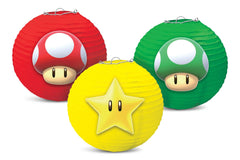 Nintendo Super Mario Bros Paper Lantern Decorations, 9.5-inch, 3-pk