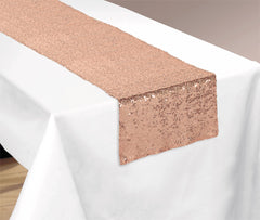 Rose Gold Sequin Table Runner, 13x72 inch