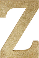 Glitter Gold Standing Letter "Z" MDF Block Decoration, 4-Inch