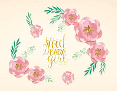 Floral Baby Sweet Baby Girl Cutouts, Pink/Gold, 13-inch, 8-pk