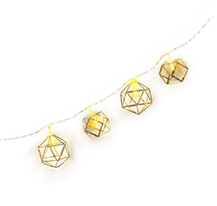 Geometric LED String Lights, Gold, 5-foot, 10 Lights