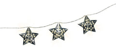Silver Star LED String Lights, 13-inch, 10 Lights