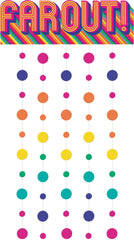 Farout! Doorway Curtain, Multi-Colored, 77 inch