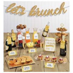 Glitter & Metallic Gold Brunch Buffet Table Decorating Kit