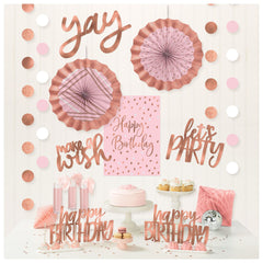 Blush Birthday Decorating Kit, Rose Gold, 14-inch, 12-pk