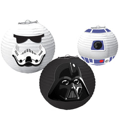 Star Wars Galaxy Paper Lantern Decorations, White/Black, 9.5-inch, 3-pk