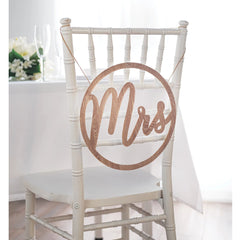 Mrs Chair Hanging Sign Decoration, Brown, 4.9-in, for Wedding/Engagement