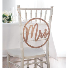 Mrs Chair Hanging Sign Decoration, Brown, 4.9-in, for Wedding/Engagement