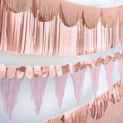 Pennant Fringe Hanging Garland Banner, Rose Gold, 8.5-inch
