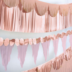 Pennant Fringe Hanging Garland Banner, Rose Gold, 8.5-inch