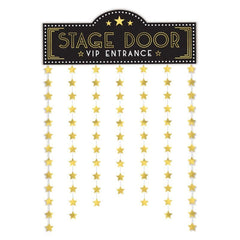 Awards Night Stage Door Curtain, Black/Gold, 15.6-inch