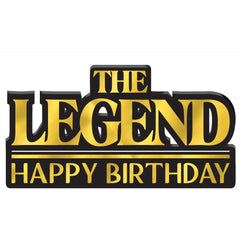 Better with Age "The Legend" Happy Birthday Standing Sign, Black/Gold, 13.5-inch