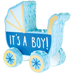 Mini Blue Baby Carriage Pinata Decoration