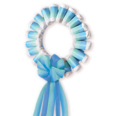 Diaper Wreath Fan Hanging Sign, Blue, 15-inch, 1-pack