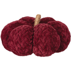 Cranberry Terry Herringbone Pumpkin Decoration - 7