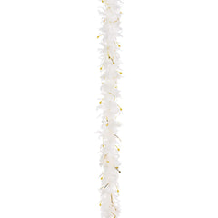 Golden Age Feather & Tinsel Boa, White/Gold, 72-inch