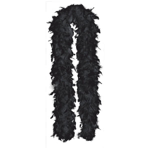Elegant Black Feather Boa - 72 Costume Accessory