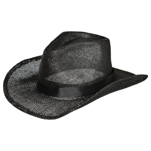 Black Straw Cowboy Hat - Classic Western Costume Accessory