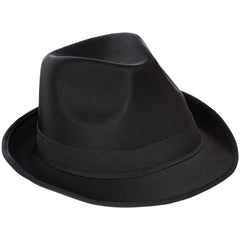 Classic Black Fedora Hat - Elegant Costume Accessory for Any Occasion