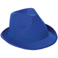 Royal Blue Fabric Fedora Hat, One Size