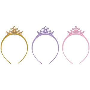 Disney Princess Tiara Crown Headbands, Gold/Purple/Pink, One Size, 3-pk