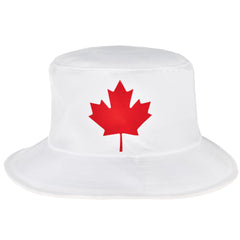 Canada Day White Bucket Hat with Maple Leaf