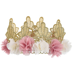 1st Birthday Tulle Crown Headpiece, One Size, Pink