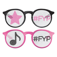 Internet Famous Metallic Printed Eyeglasses, Black/Pink, 2-pk