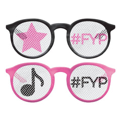 Internet Famous Metallic Printed Eyeglasses, Black/Pink, 2-pk