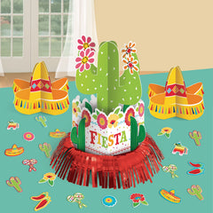 Fiesta Cactus Table Decorating Kit, Green/Red, 12-inch, 23-pk