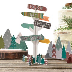 Wilderness "Explore" Sign Table Centerpieces, Green, 14-inch, 3-pk