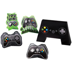 Level Up Game Controller Table Centerpiece, Black/Green, 13 inch, 5-pk
