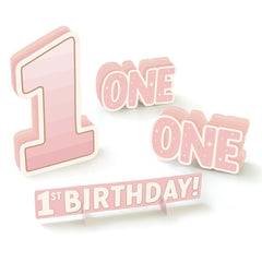 Pink 1st Birthday Table Decorating Kit for Girls