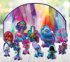 Trolls World Tour Birthday Party Table Decorating Kit, 12-pc