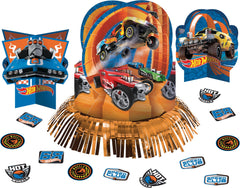 Hot Wheels Table Decorating Kit Centerpieces, Orange/Blue, for Birthday Party
