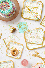 Gold/Pastel Fan Decorations, 16-inch, 4-pk