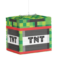 Pixel Party TNT Paper Lanterns, Green, 12-inch, 3-pk